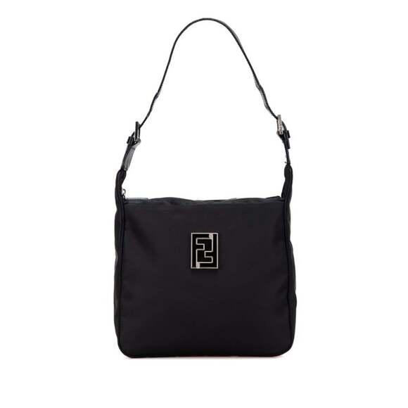 FENDI Black Leather Shoulder Bag